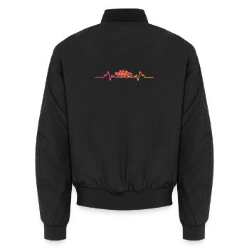 Sunset Heartbeat Pickup - Unisex Bomberjacke - Schwarz - Hinten - AI Model Male 185 light (185cm)
