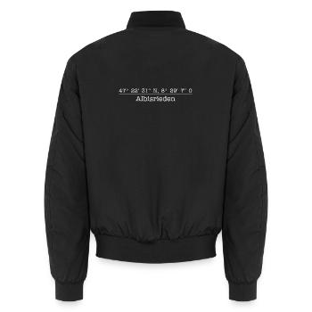 Koordinaten von Albisrieden Zürich Kreis 9 - Unisex Bomberjacke - Schwarz - Hinten - AI Model Male 185 light (185cm)