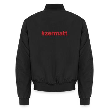 ZERMATT Switzerland Schweiz - Unisex Bomberjacke - Schwarz - Hinten - AI Model Male 185 light (185cm)