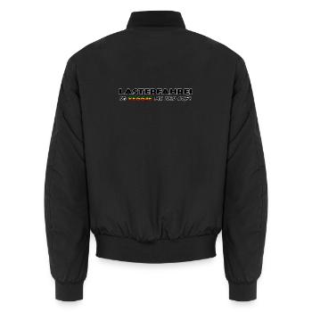 LASTERFAHREI - Do Reggae Mi Ned Auf! SCHRIFT-Farbe - Unisex Bomberjacke - Schwarz - Hinten - AI Model Male 185 light (185cm)
