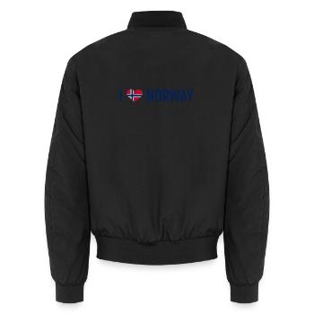 I love Norway - Norge - Norwegen - Herz - Liebe - Unisex Bomberjacke - Schwarz - Hinten - AI Model Male 185 light (185cm)