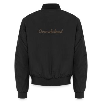 Envahit le texte du script en marron - Bomber unisexe - noir - Dos - AI Model Male 185 light (185cm)