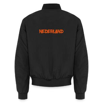 Niederlande - Nederland - Netherlands - Lion Löwe - Unisex Bomberjacke - Schwarz - Hinten - AI Model Male 185 light (185cm)