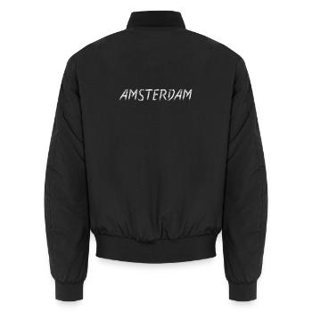 Amsterdam Brushstroke Script - Bomber unisexe - noir - Dos - AI Model Male 185 light (185cm)