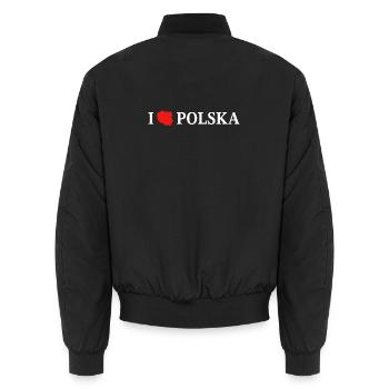 I love Polska Polen - Unisex Bomberjacke - Schwarz - Hinten - AI Model Male 185 light (185cm)