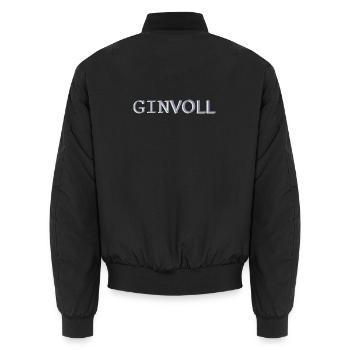 Ginvoll Pastell Typo Design - Unisex Bomberjacke - Schwarz - Hinten - AI Model Male 185 light (185cm)