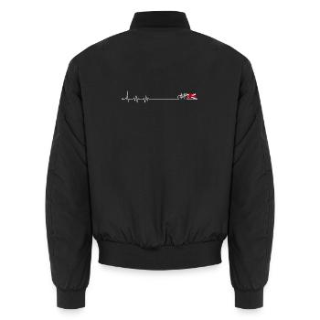Cycle Route UK Emblem - Unisex Bomber Jacket - black - Back - AI Model Male 185 light (185cm)