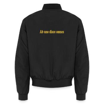 ab uno disce omnes Latin quote Latein - Unisex Bomber Jacket - black - Back - AI Model Male 185 light (185cm)