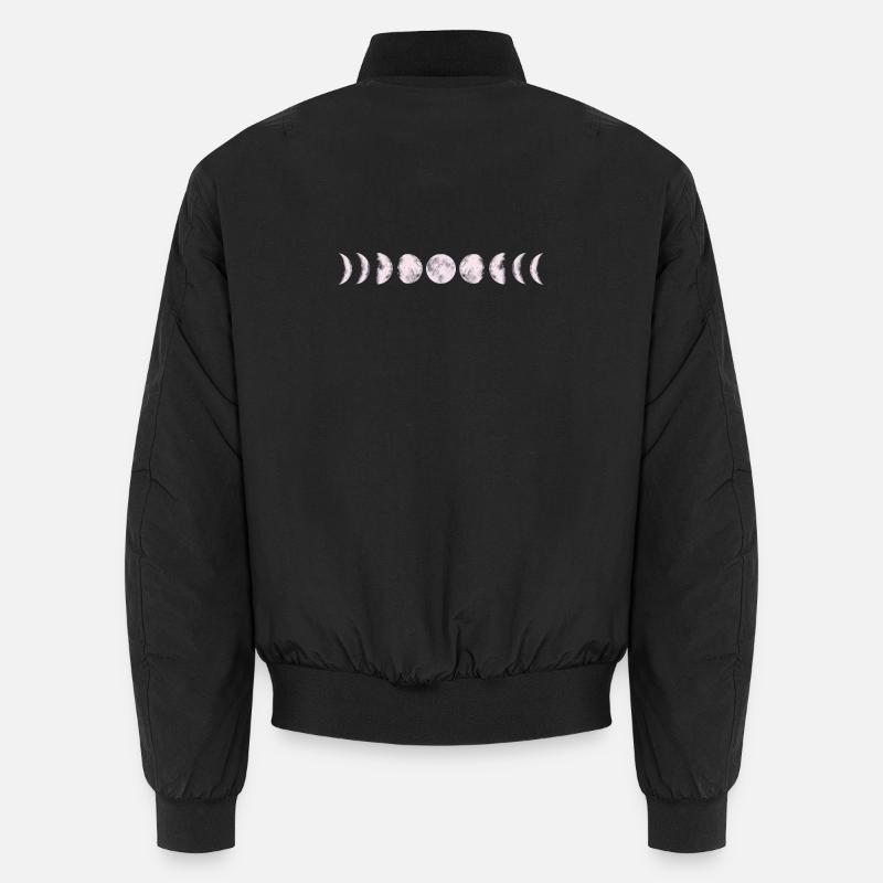 Moon Phase Cycle Print Unisex Bomber Jacket