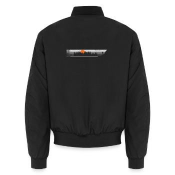 Explore the great outdoor - Unisex Bomber Jacket - black - Back - AI Model Male 185 light (185cm)