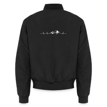 Snowboard Heartbeat - Unisex Bomber Jacket - black - Back - AI Model Male 185 light (185cm)