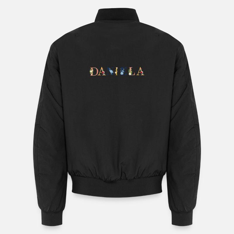 Art du prénom DANIELA avec fleurs brodées Bomber unisexe