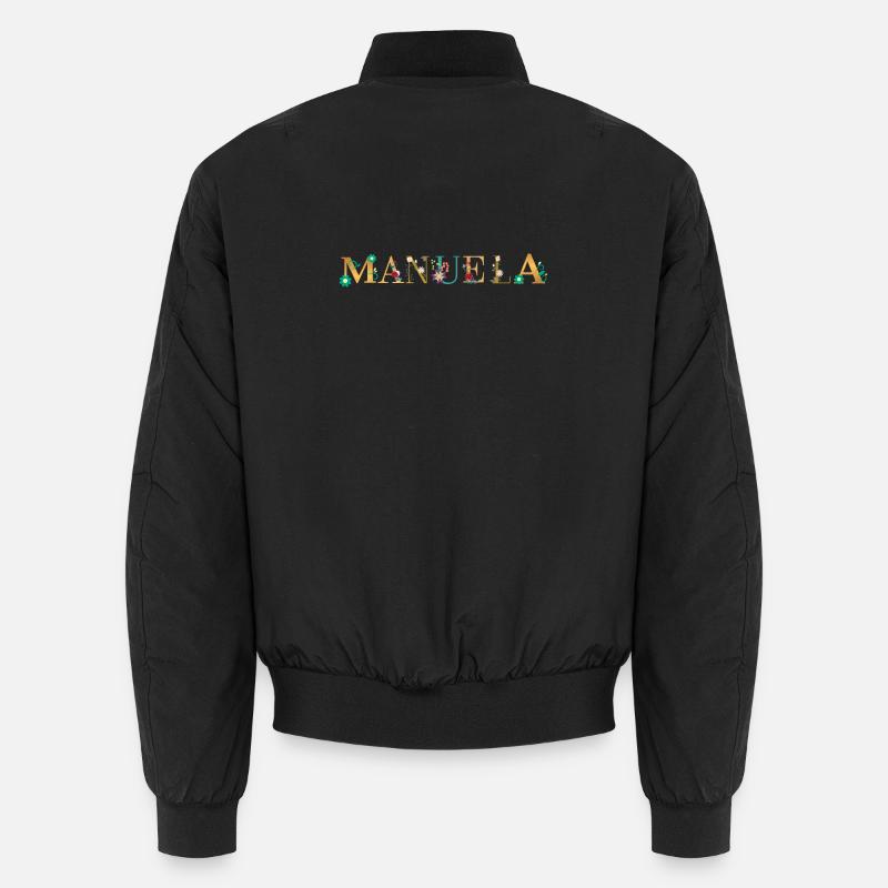 MANUELA name decorated with flowers Unisex Bomber Jacket