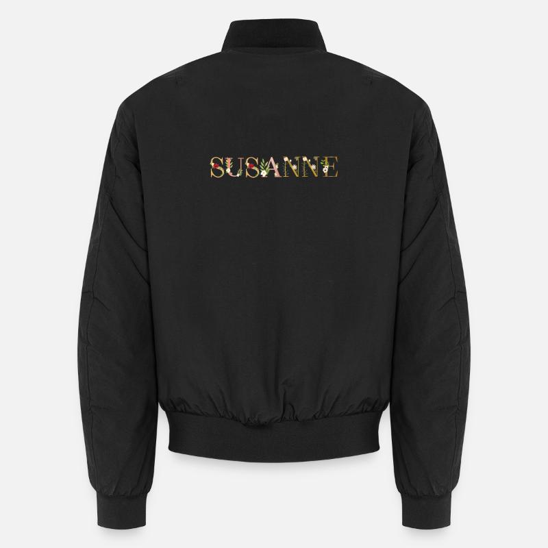 SUSANNE Name mit Blumen geschmückt Unisex Bomberjacke