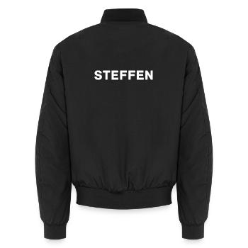 Steffen est votre nom Original Oldschool 90s - Bomber unisexe - noir - Dos - AI Model Male 185 light (185cm)