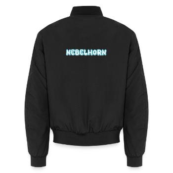 Nebelhorn Schriftzug - Unisex Bomberjacke - Schwarz - Hinten - AI Model Male 185 light (185cm)