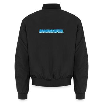 Binnenschiffer als Comic - Unisex Bomberjacke - Schwarz - Hinten - AI Model Male 185 light (185cm)
