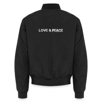 Love & Peace - Unisex Bomberjacke - Schwarz - Hinten - AI Model Male 185 light (185cm)