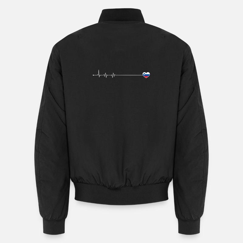 Drapeau Heartbeat Slovénie - Bomber unisexe - noir