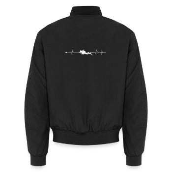 Heartbeat scuba diving - Unisex Bomber Jacket - black - Back - AI Model Male 185 light (185cm)