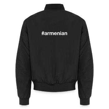 ARMENIAN Armenien Hashtag - Unisex Bomberjacke - Schwarz - Hinten - AI Model Male 185 light (185cm)