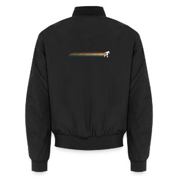 Awaiting design upload - Unisex Bomber Jacket - black - Back - AI Model Male 185 light (185cm)