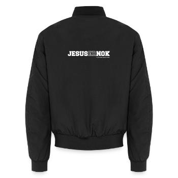 JESUS ER NOK Verset de la Bible danoise - Bomber unisexe - noir - Dos - AI Model Male 185 light (185cm)