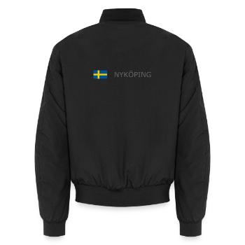 Sweden Flag - Nyköping - Sverige - Schweden - Unisex Bomberjacke - Schwarz - Hinten - AI Model Male 185 light (185cm)