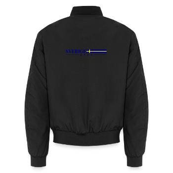 Schweden 2026 Sverige Fahne - Unisex Bomberjacke - Schwarz - Hinten - AI Model Male 185 light (185cm)