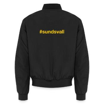 Sundsvall Sverige Sweden Schweden - Unisex Bomber Jacket - black - Back - AI Model Male 185 light (185cm)