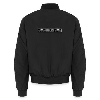 Ufo Alien Get In Loser Lustig Ufo Entführung Zitat - Unisex Bomberjacke - Schwarz - Hinten - AI Model Male 185 light (185cm)