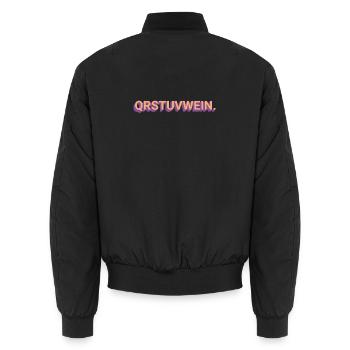 Alphabet-Wein - Unisex Bomberjacke - Schwarz - Hinten - AI Model Male 185 light (185cm)