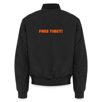 free tibet - Unisex Bomber Jacket - black - Back - AI Model Male 185 light (185cm)