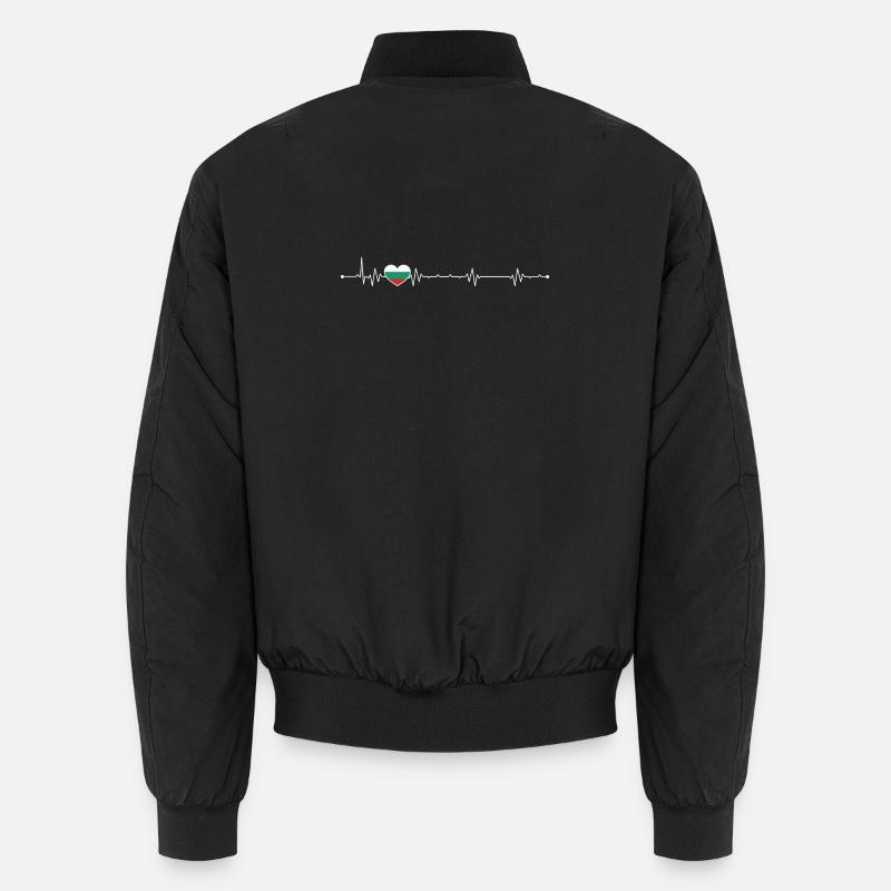 Heartbeat bulgaria flag Unisex Bomber Jacket