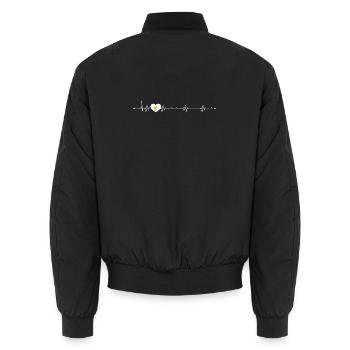 Vogel im Puls Herz - Unisex Bomberjacke - Schwarz - Hinten - AI Model Male 185 light (185cm)