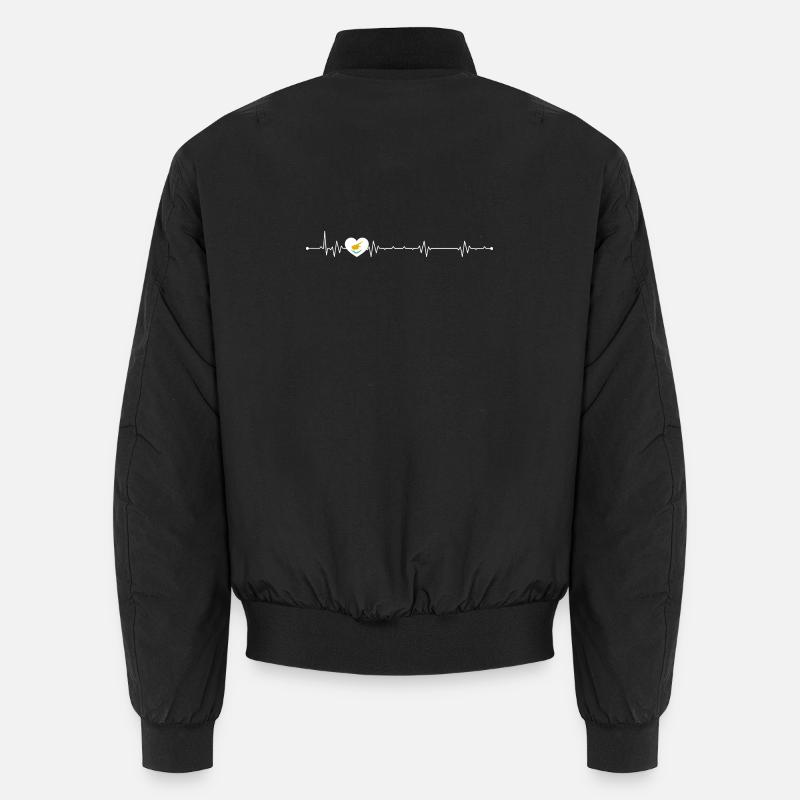 Vogel im Puls Herz - Unisex Bomberjacke - Schwarz