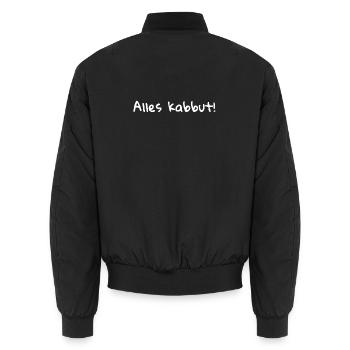 super pfälzer shirts, alles kabbut - Unisex Bomberjacke - Schwarz - Hinten - AI Model Male 185 light (185cm)