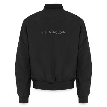 Heartbeat Tschechien Karten - Unisex Bomberjacke - Schwarz - Hinten - AI Model Male 185 light (185cm)