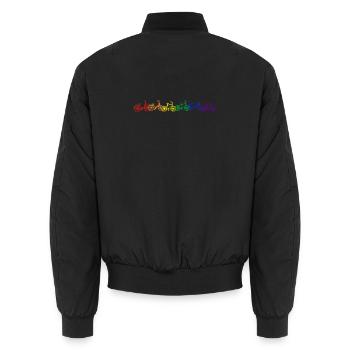 Das Leben ist bunt. - Unisex Bomberjacke - Schwarz - Hinten - AI Model Male 185 light (185cm)