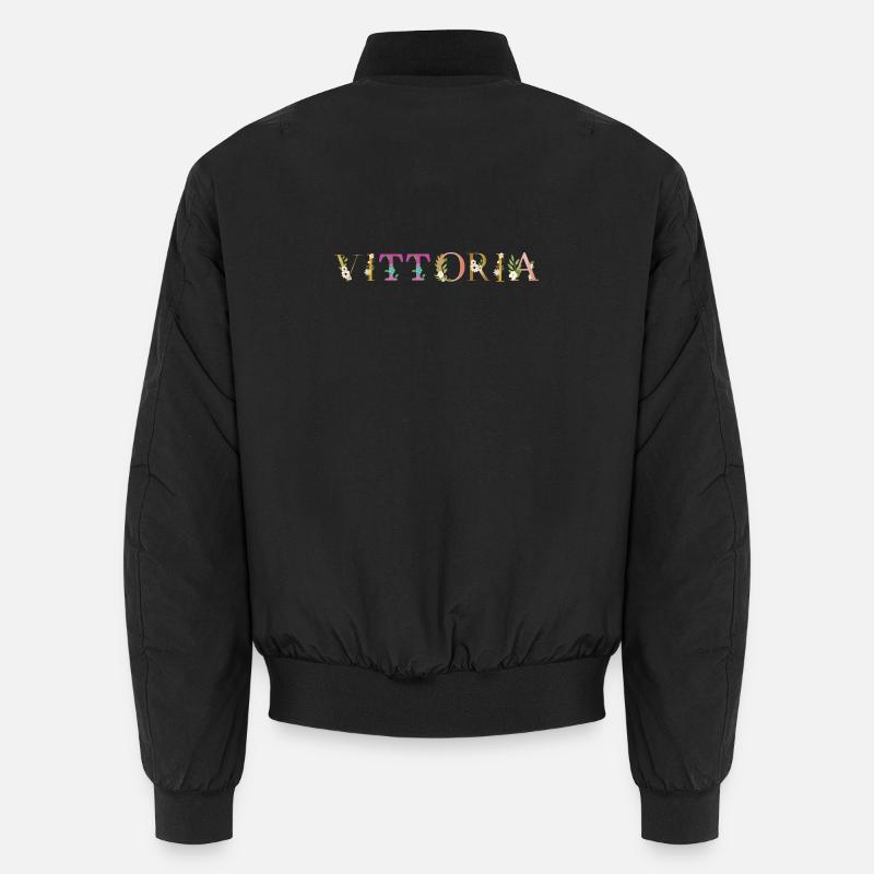 Le nom VITTORIA est décoré de fleurs Bomber unisexe