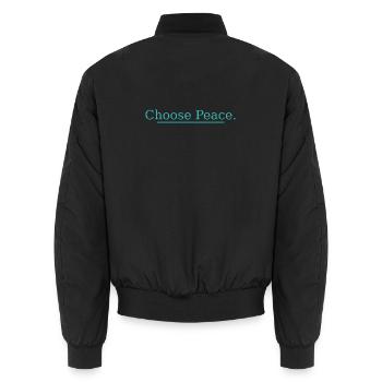 NOUVEAU -- Choose Peace – Design de citation inspirante ! - Bomber unisexe - noir - Dos - AI Model Male 185 light (185cm)