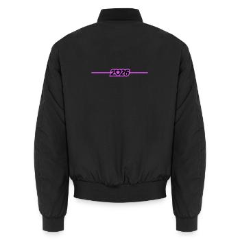 2026 Jahr Herz - Unisex Bomberjacke - Schwarz - Hinten - AI Model Male 185 light (185cm)
