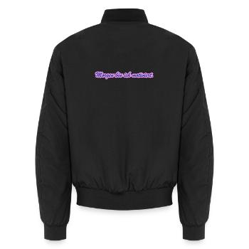 Morgen bin ich motiviert / Lustiges T-Shirt - Unisex Bomberjacke - Schwarz - Hinten - AI Model Male 185 light (185cm)