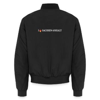 I love Sachsen-Anhalt Deutschland - Unisex Bomberjacke - Schwarz - Hinten - AI Model Male 185 light (185cm)