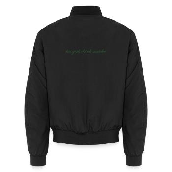 hot girls drink matcha - Unisex Bomberjacke - Schwarz - Hinten - AI Model Male 185 light (185cm)