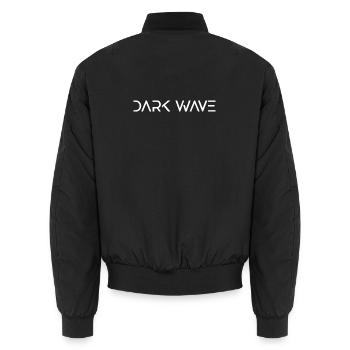 Dark Wave Musik Gothic Typografie - Unisex Bomberjacke - Schwarz - Hinten - AI Model Male 185 light (185cm)