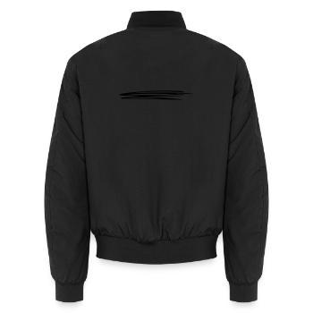 Linien schwungvoll | Vectorgraphic = Change Colors - Unisex Bomberjacke - Schwarz - Hinten - AI Model Male 185 light (185cm)