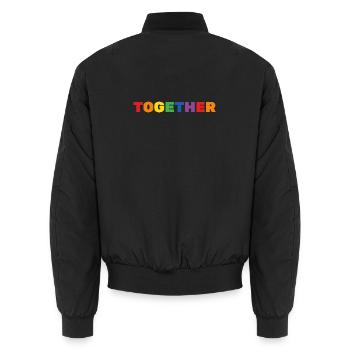 ENSEMBLE Lettrage arc-en-ciel LGBTQ+ - Bomber unisexe - noir - Dos - AI Model Male 185 light (185cm)