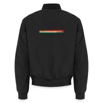 Retro Sunset Streifen - Unisex Bomberjacke - Schwarz - Hinten - AI Model Male 185 light (185cm)