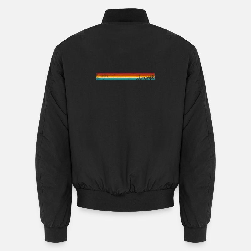 Retro Sunset Streifen - Unisex Bomberjacke - Schwarz
